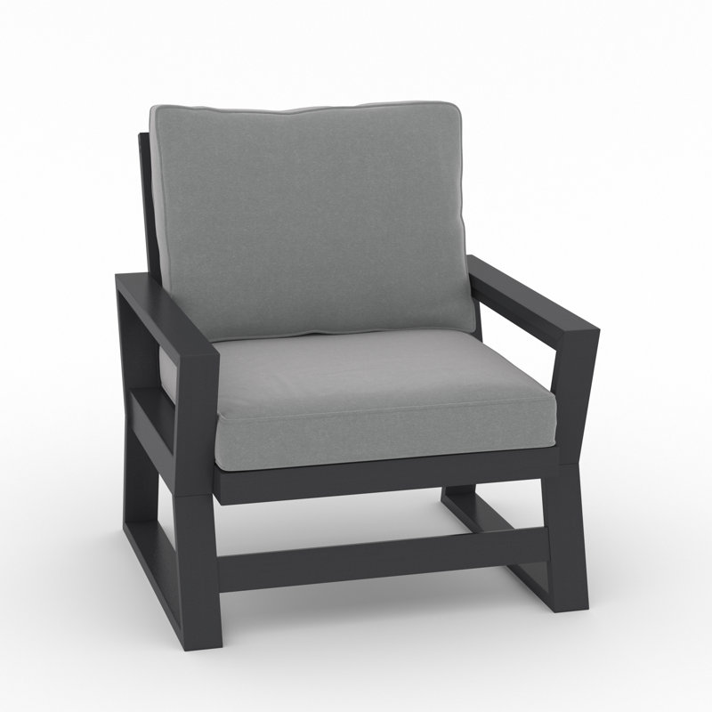 Chaise à assise profonde Malibu, blanc, Gris, Gris