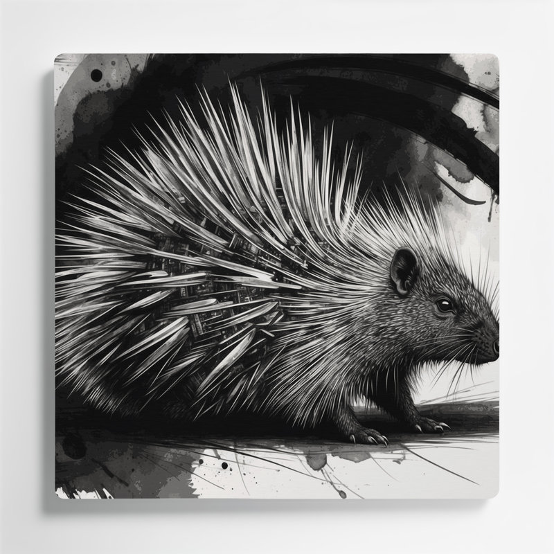 Art animalier gris sauvage, H 32 po x l 32 po