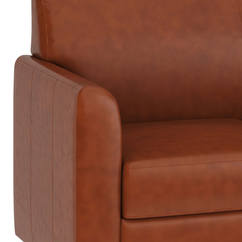 Chaise Adrey LeatherSoft avec structure aux coutures épurées, Chrome chrome, Cognac