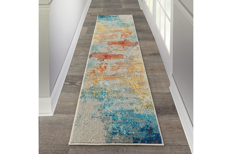 Talmo Abstract Blue/Yellow Area Rug