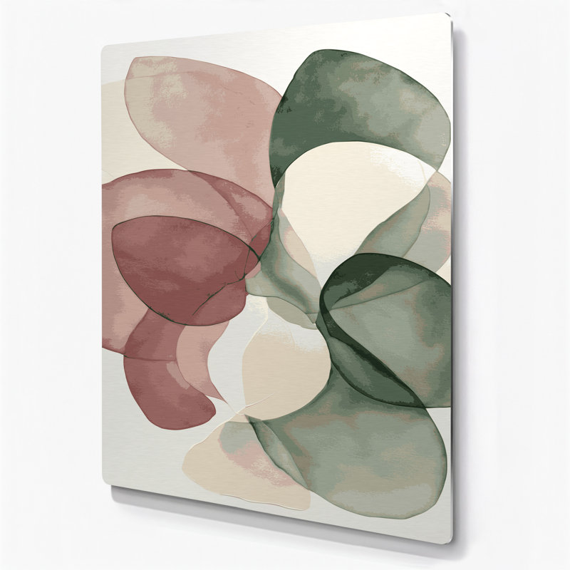 Aquarelle abstraite 24, art mural en métal beige, H 11 po x l 14 po