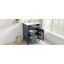 Meuble-lavabo autoportant de 61 cm (24 po) avec lavabo, tiroir basculant et 2 tiroirs coulissants, bleu-gris