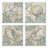 Playa Shells 4-Pack Assorted Tumbled Tile Coasters