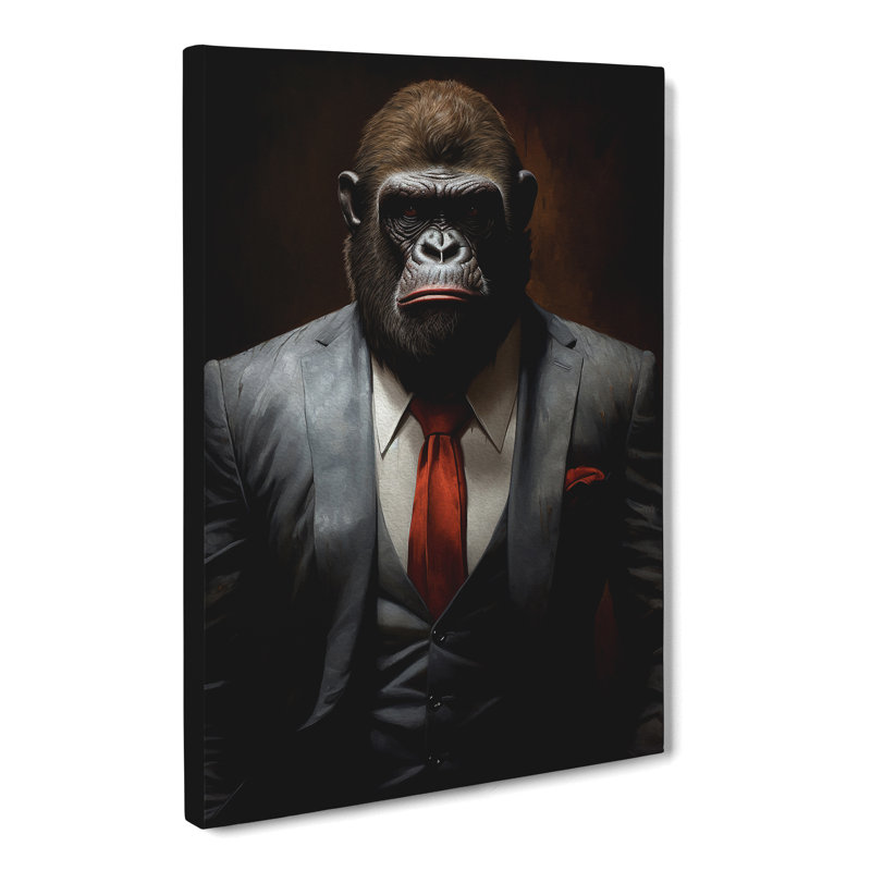 Gorilla In A Suit Painting No.6 - No Frame Print, 50cm H x 35cm W x 3cm D
