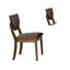 De 2 chaises d'appoint pour la salle à manger, contemporaine, finition noyer, tissu chocolat foncé, bois massif, dossier incliné moderne 2 pièces, noyer, élégance courbée, support confortable, design élégant