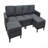 Linen Upholstered Modular Sectional With 2 Ottomans