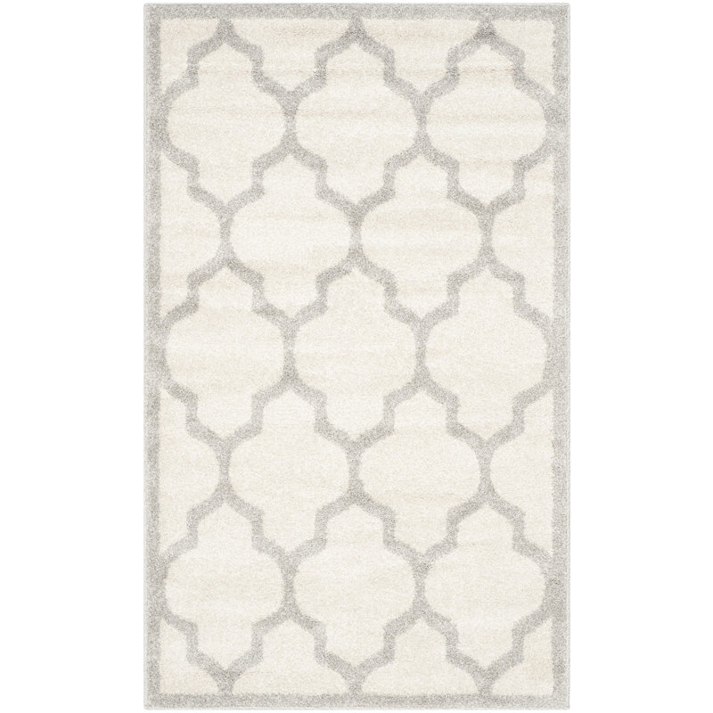 Ammundsen Geometric Beige/Light Gray Area Rug, Rectangle 3' x 5'
