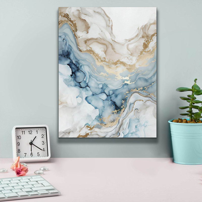 'Blue Art Marble' by Seven Trees Design, Canvas Wall Art, 16" H x 12" W x 0.75" D
