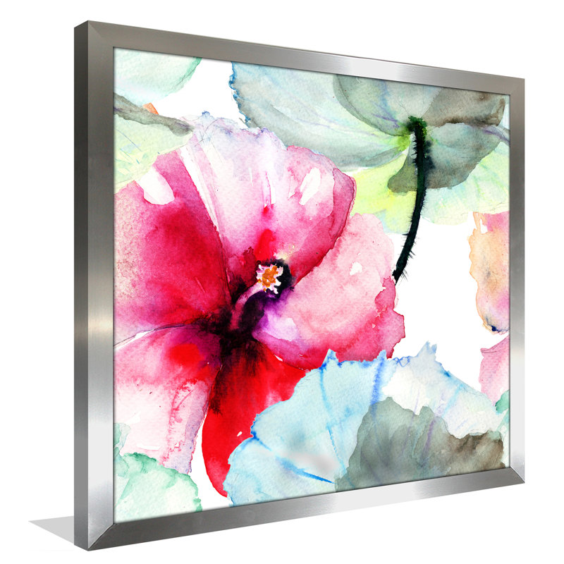 « rose fleur 2 », reproduction d’art encadrée, H 27,5 po x l 27,5 po x P 0,75 po