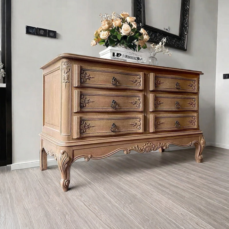 American-style carved drawer accent chest