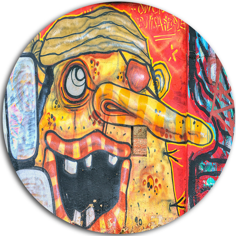 « drôle street art », impression sur métal, H 23 po x l 23 po x P 1 po