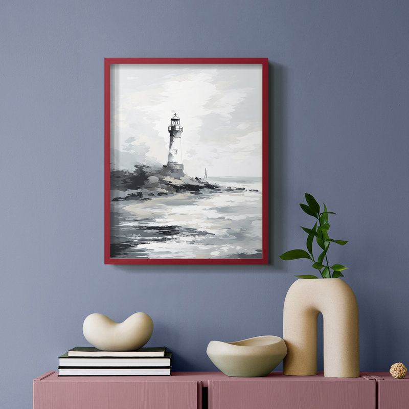 Série NAUTICAL - Impression encadrée de qualité supérieure - Prêt à accrocher - Aucun clou requis, Rouge, H 11 po x l 9 po