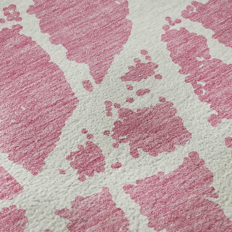 Premium Machine Washable Cerrito AMF501 Pink Rug, Runner 2'3" x 7'6"