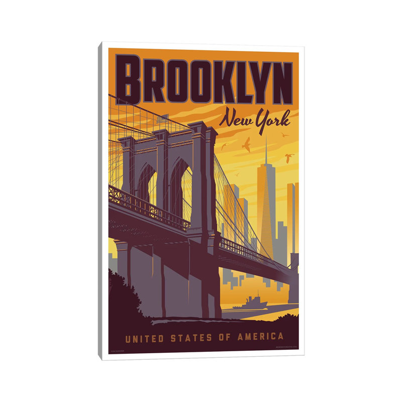 Brooklyn Bridge Travel by Jim Zahniser - Print on Canvas, 101.6cm H x 66.04cm W x 3.81cm D, Wrapped Canvas