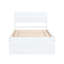 Lit simple moderne avec lit gigogne blanc crème et tête de lit ultrabrillante pour chambre à coucher-1046590748