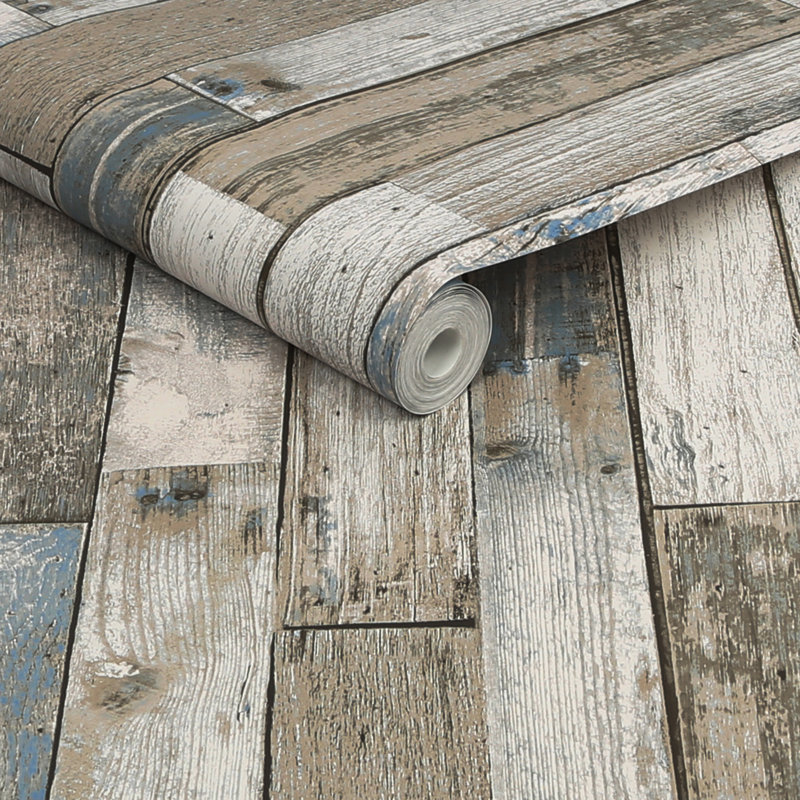 Wallpaper Double Roll, Neutral Blue