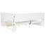Lit de jour grand en bois avec tablettes de rangement, 2 tiroirs, ports USB et éclairage DEL, blanc-2147174261