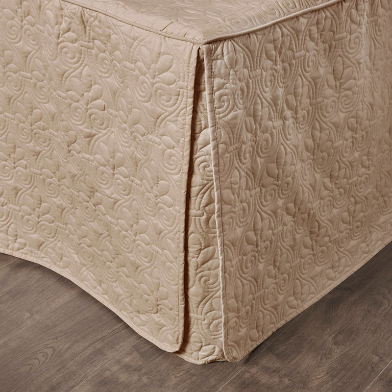 Couvre-lit plissé et sophistiqué 3 pièces, Kaki, Couvre-lit très grand + 2 pièces supplémentaire