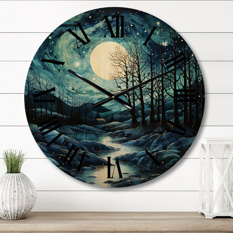 Horloge murale en bois massif Meave, Petit