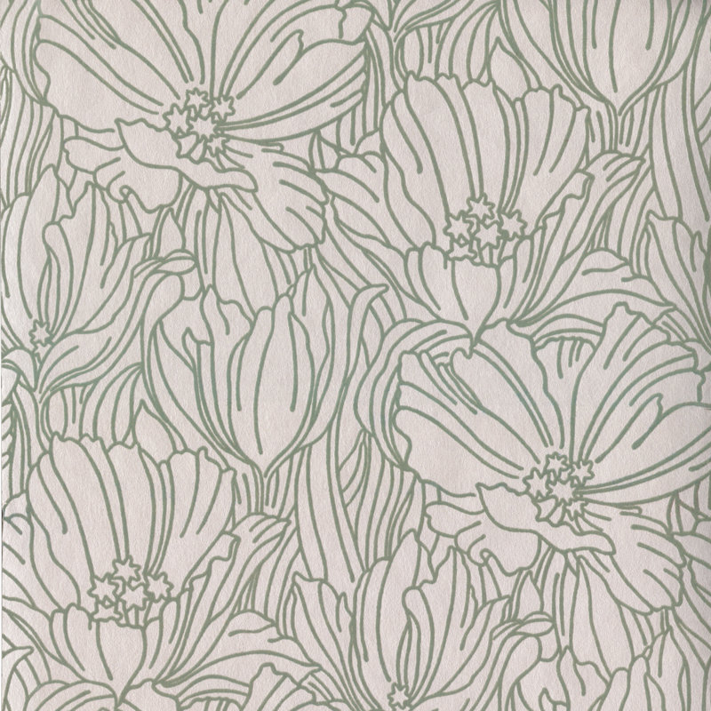 Selwyn Metallic Copper Floral Wallpaper, Green