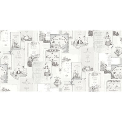 Kitchen Recipes Old Menus 32.8' L x 21" W Wallpaper Roll