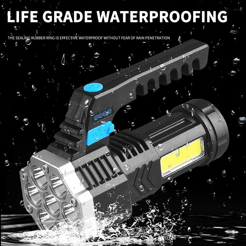 Multifunctional Bright Flashlight Outdoor LED Portable Home USB Rechargeable Flashlight