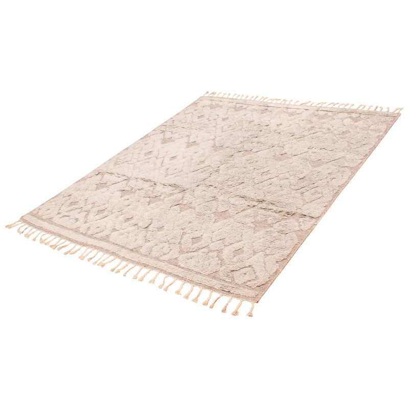 Tapis unique gris clair en laine 7 pi 9 po x 9 pi 8 po Grogan