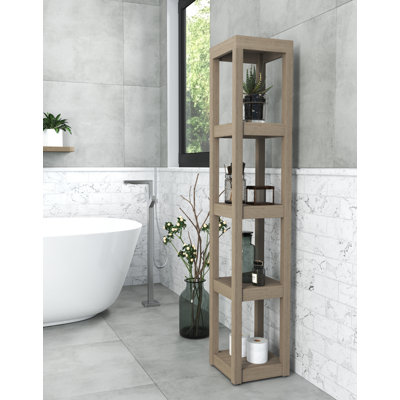 Sula Mist-Shield Five-Tier Square Teak Bath Stand
