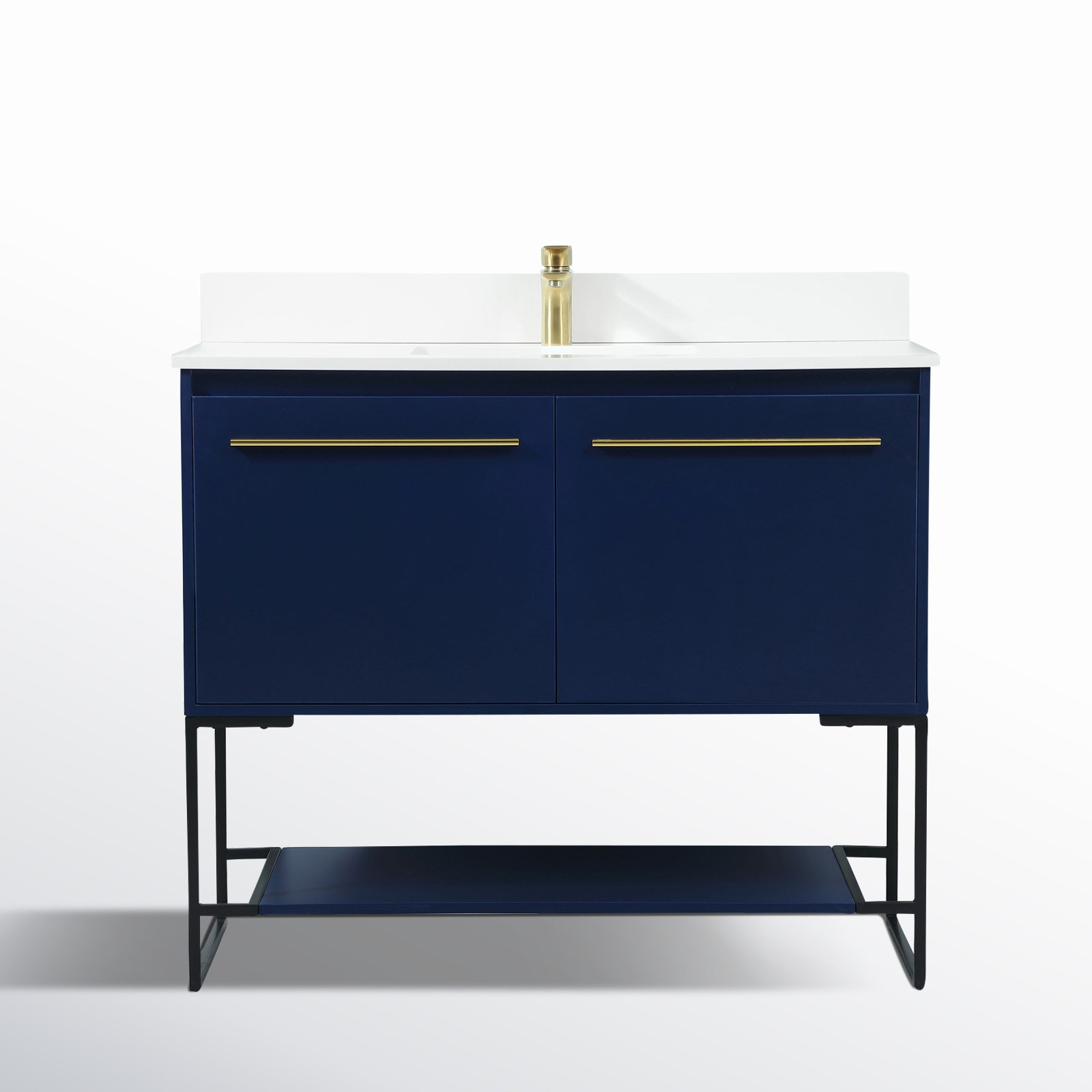 Rozell 40'' Single Bathroom Vanity, Blue