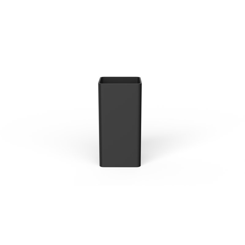 Badeloft Square Stone Resin Freestanding Pedestal Bathroom Sink SB-01-MBLK in Matte Black, Matte Black