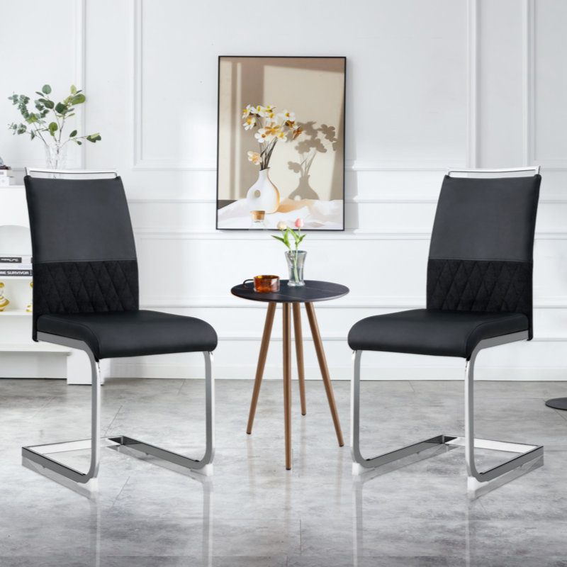 Fauteuil de conférence en similicuir Ilaan, Noir