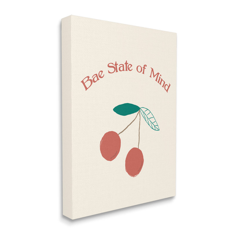 Bae State of Mind - rouge audacieux, H 48 po x l 36 po, Toile tendue