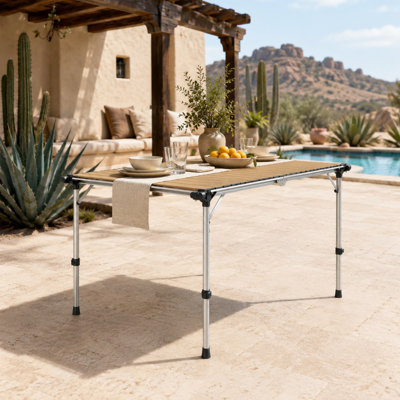 Table de camping pliante à hauteur ajustable pour l'extérieur