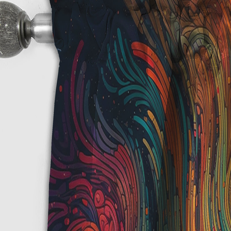 Parme - rideau Modern Waves - rideau occultant en velours - 1 panneau, L 52 po x L 120 po