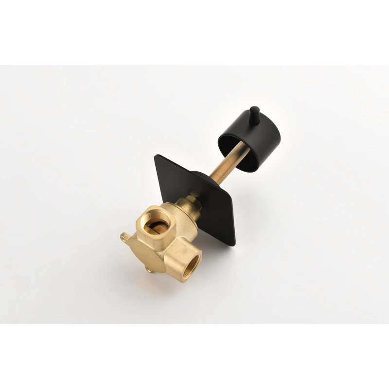 Valve de contrôle de volume de douche en laiton noir mat 3/4 ", débit très élevé avec poignée réglable pour une eau précise et une température précise