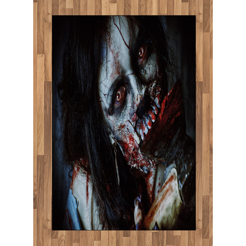 Zombie High Density Long Fiber Poly Threads Decorative Area Rug Carpet, Rectangle 4' x 5'8"