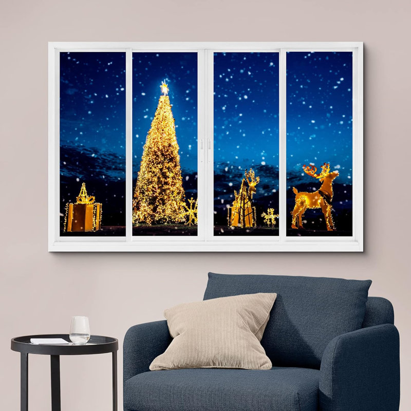 Décor de fenêtre «Ornement en forme de sapin de Noël», H 12 po x l 18 po