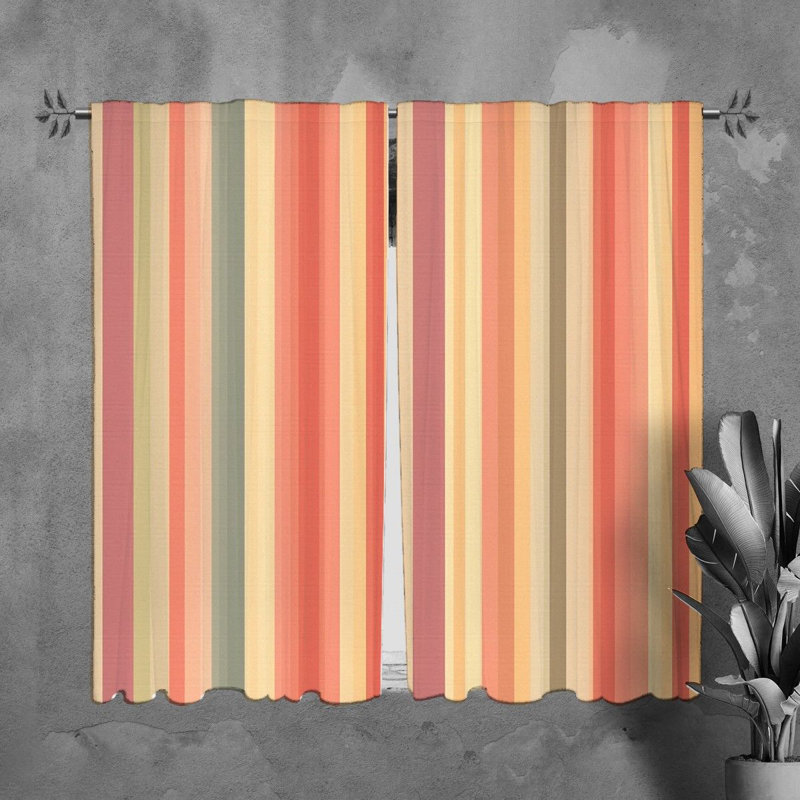Tanica Room Darkening Curtain Pair, 40" W x 82" L, Orange/Pink