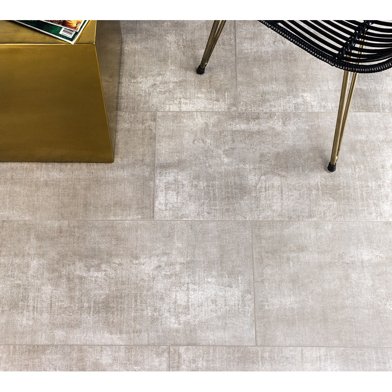 Carreau de porcelaine pour mur et plancher aspect ciment 12 po x 24 po Cement, Grigio