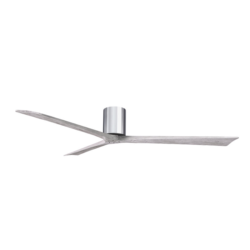 Ventilateur de plafond à 3 pales Olivier, Chrome poli, Ton bois de grange, 72"