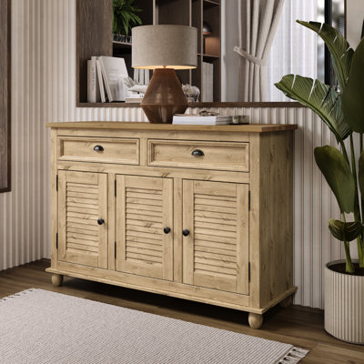  Armoire buffet / buffet en bois massif avec tiroirs et portes de rangement Farmhouse