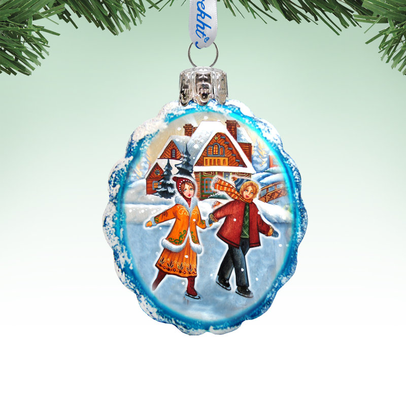 Keepsake 3'' Handmade Glass Photo Ornament
