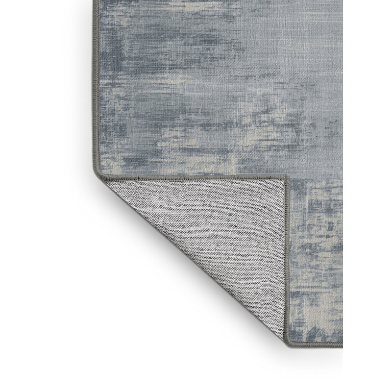 Tapis abstrait gris lavable à la machine, Carré 5 pi