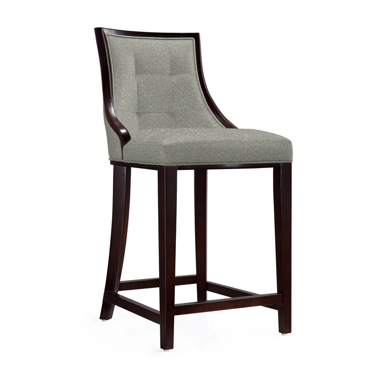 Upholstered Counter Stool with Solid Wood Frame