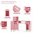 BarberPub L-Shape Nail Desk with Multiple Drawer and Storage Cabinet-140086378