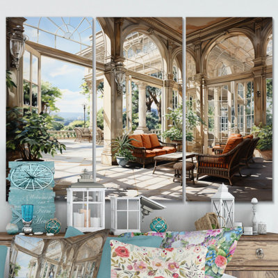 «Country Club Elegant Retreat I», reproduction sur toile 3 pièces