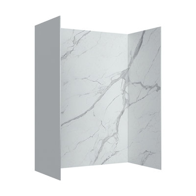 Mistelle X P 36 po P x 86 po Ensemble de 3 panneaux de douche muraux effet marbre blanc effet pierre H