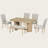 Farmhouse 78.1" Extendable Dining Set for 6 with Bench, 4 Upholstered Chairs, Thick Tabletop-1654312882-1654312883-1654312887