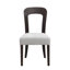 Ensemble de 2 chaises de salle à manger rembourrées avec sièges en tissu et pieds en bois d'hévéa brun clair, capacité de poids de 330 lb-650875661