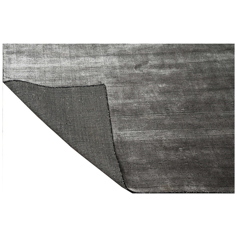 High-Quality Handwoven Black/Gray Area Rug, Rectangle 6' x 9', Black/Gray